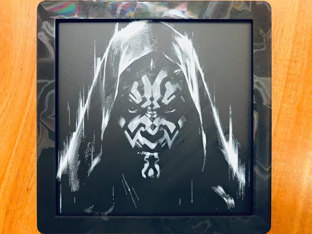 Darth Maul (Black & White) by JustBe 3D Printing HueForge model: Darth Maul (Black & White) by JustBe 3D Printing