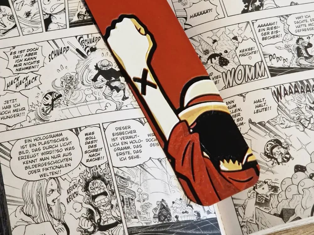 Bookmark - Luffy by Schuettdesign HueForge model: Bookmark - Luffy by Schuettdesign