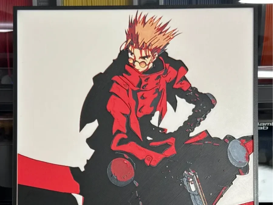 Trigun - Vash the Stampede - Hueforge by Strata Prints HueForge model: Trigun - Vash the Stampede - Hueforge by Strata Prints