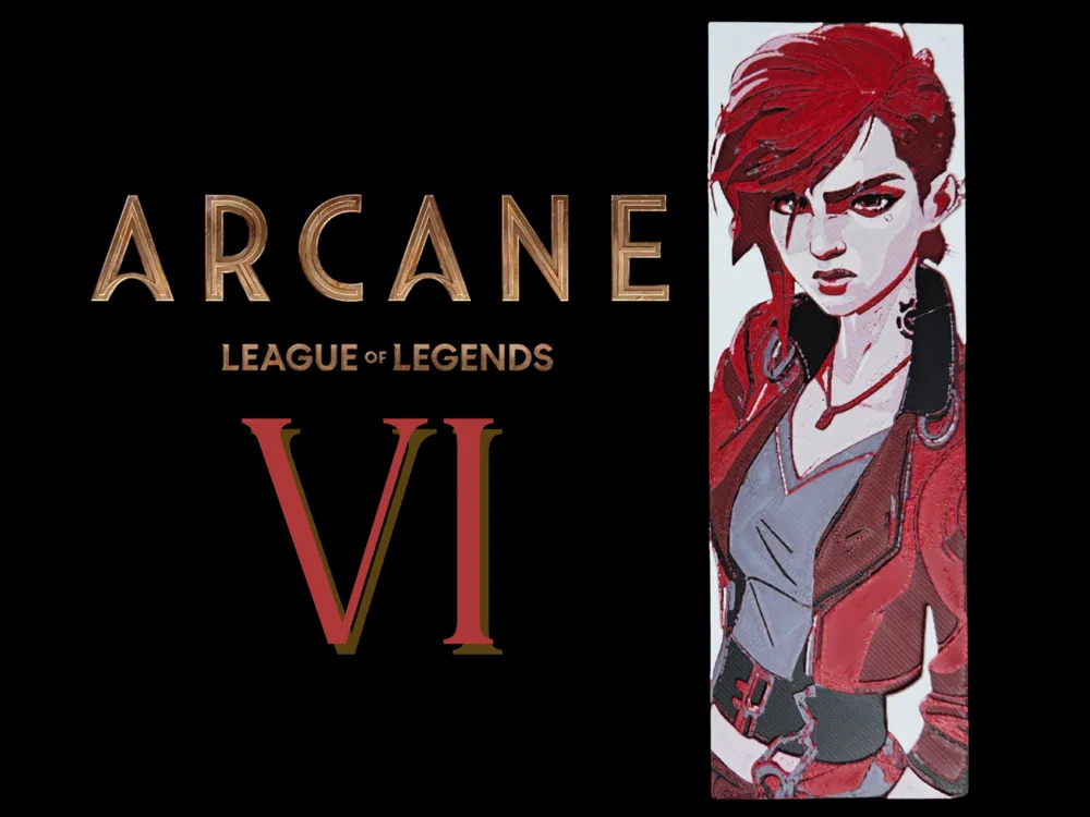 Vi (Arcane League of Legends) Bookmark by BusyKikiBee HueForge model: Vi (Arcane League of Legends) Bookmark by BusyKikiBee