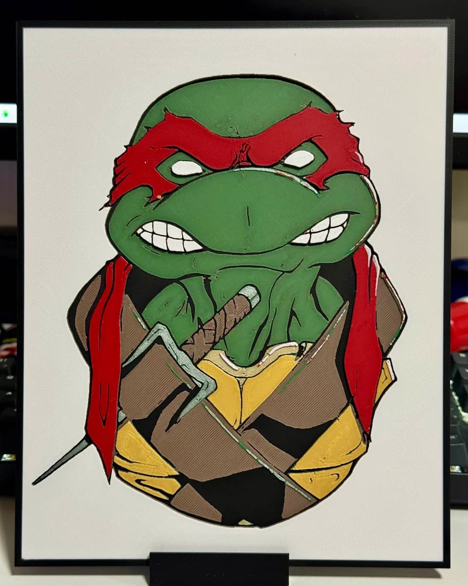 Raphael Bust - Teenage Mutant Ninja Turtles by Strata Prints HueForge model: Raphael Bust - Teenage Mutant Ninja Turtles by Strata Prints