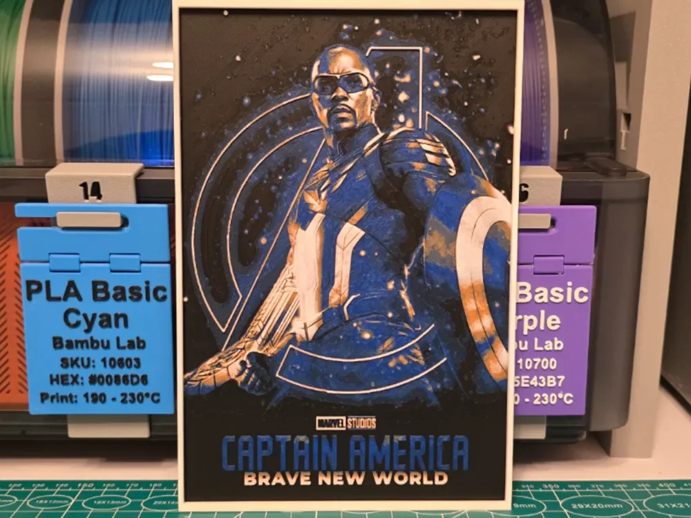 HueForge model: Captain America: Brave New World Poster - Hueforge by Lumpy3D