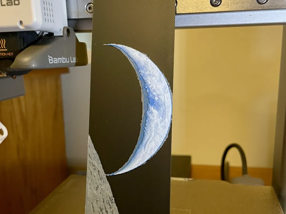 Earth from the Moon Bookmark by 3D_Forged HueForge model: Earth from the Moon Bookmark by 3D_Forged