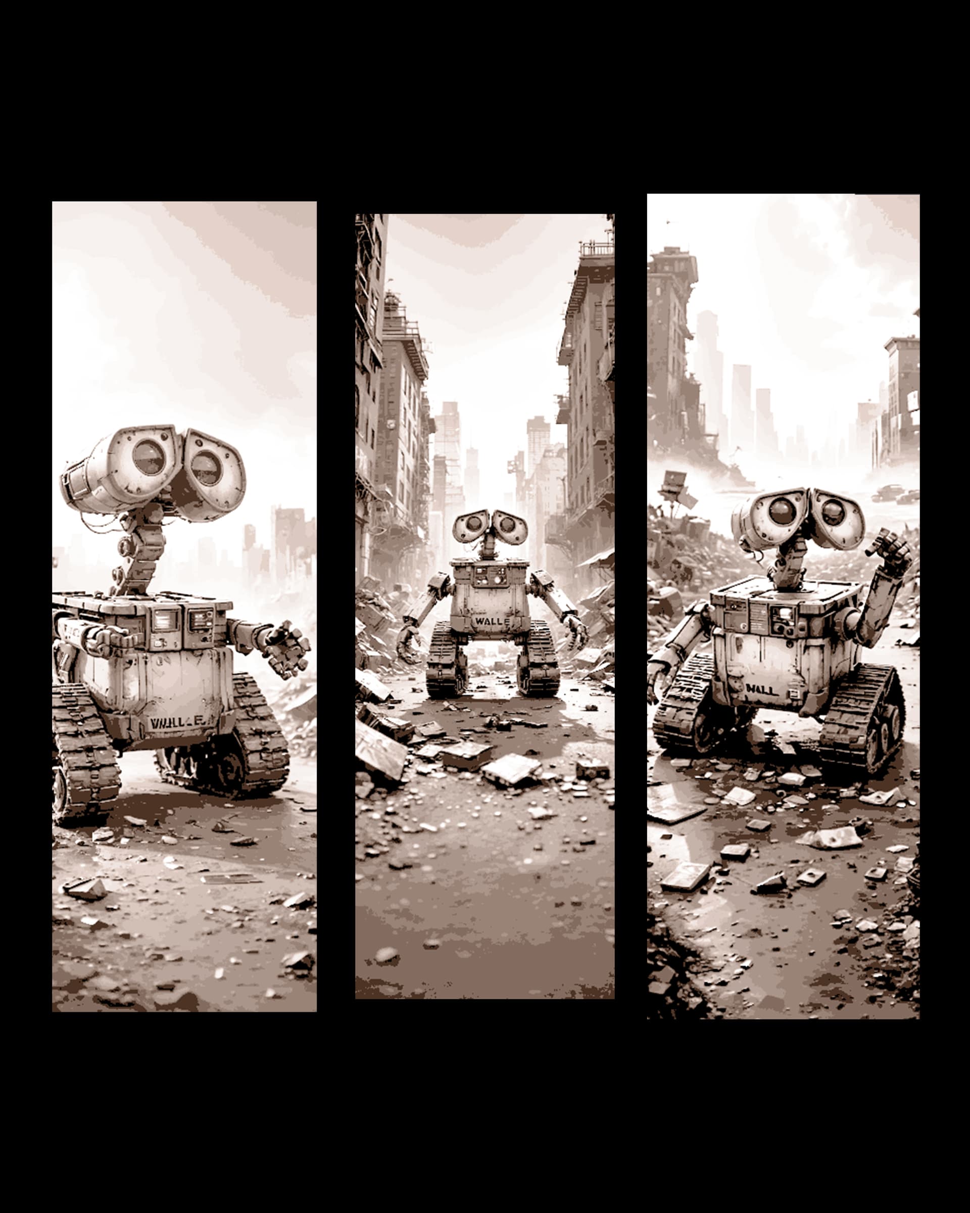 The great garbage sorter and picker upper, Wall-e - Set of bookmarks by BooneCo3d HueForge model: The great garbage sorter and picker upper, Wall-e - Set of bookmarks by BooneCo3d