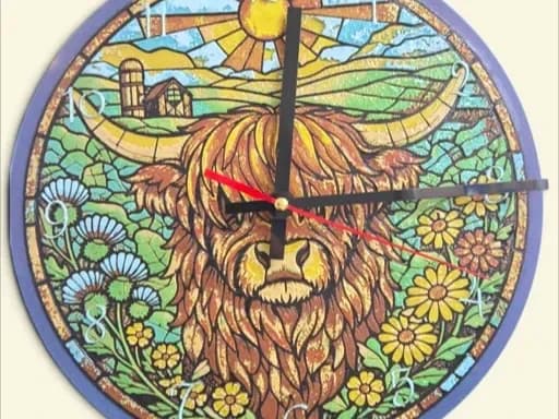 Highland Cow 245mm Clock Face Highland Cow 245mm Clock Face