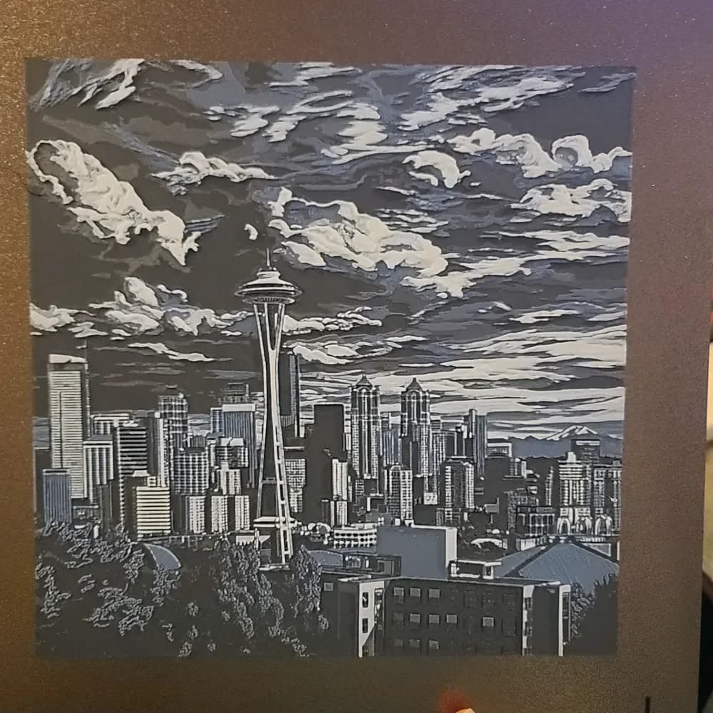 Seattle Skyline hueforge by the_bearded_jedi HueForge model: Seattle Skyline hueforge by the_bearded_jedi