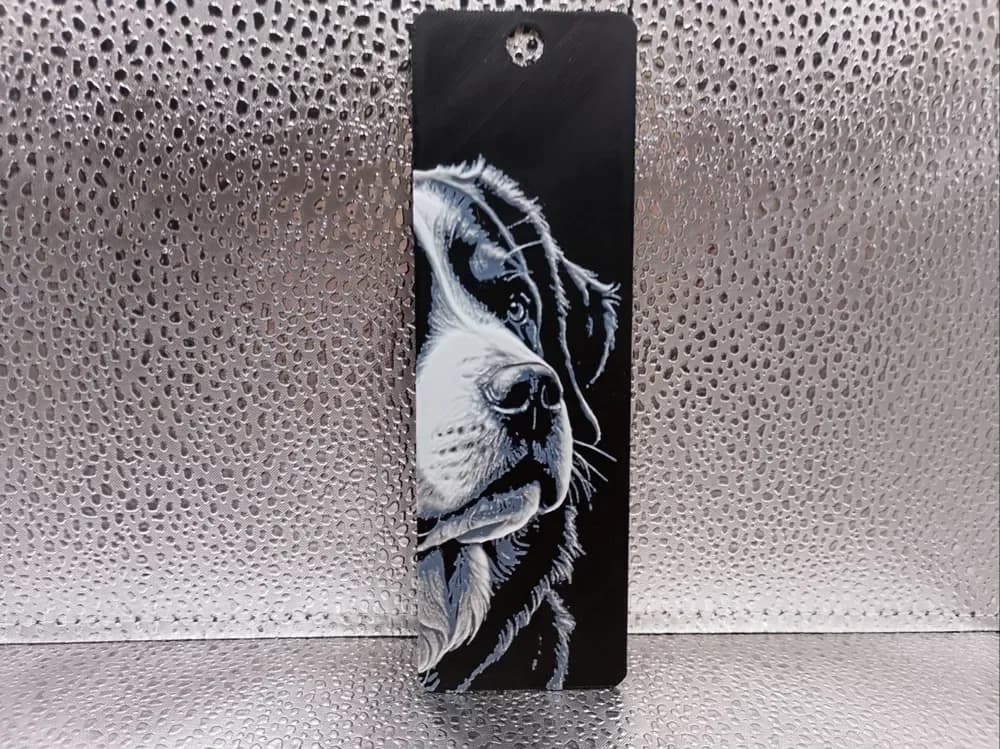 Bernese Mountain Dog Bookmark – Hueforge by Borishotch Industries HueForge model: Bernese Mountain Dog Bookmark – Hueforge by Borishotch Industries