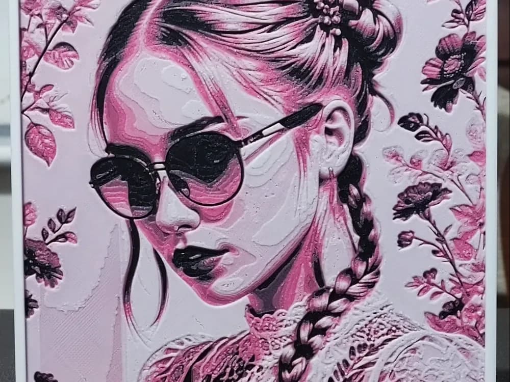 Pretty In Pink (v1) HueForge 3 Color by BoDad HueForge model: Pretty In Pink (v1) HueForge 3 Color by BoDad