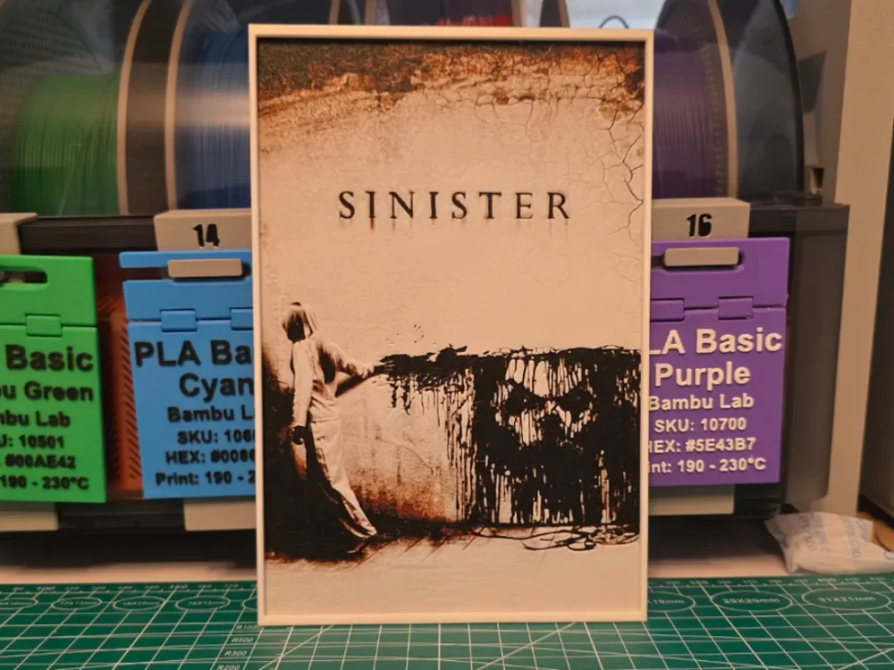Sinister Movie Poster - Hueforge Art by Lumpy3D HueForge model: Sinister Movie Poster - Hueforge Art by Lumpy3D