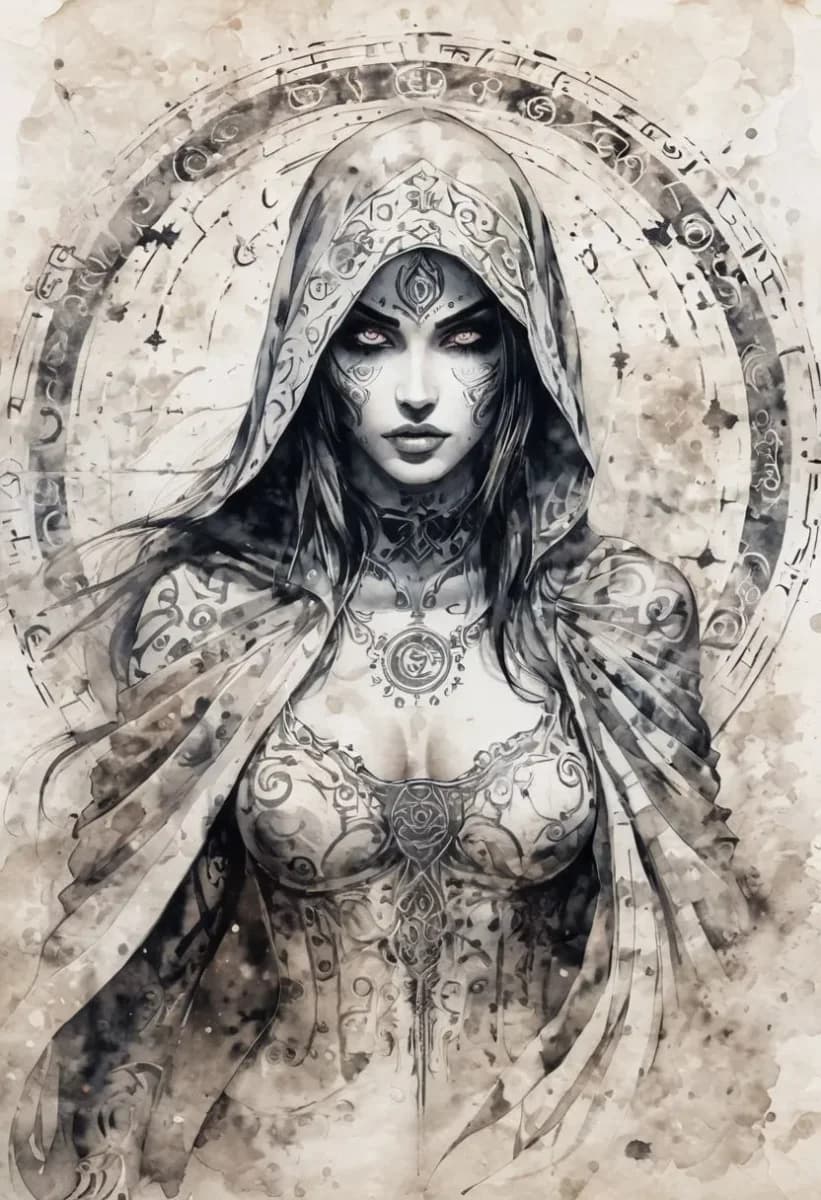 Mysterious Hooded girl - Hueforge by suaimondi HueForge model: Mysterious Hooded girl - Hueforge by suaimondi
