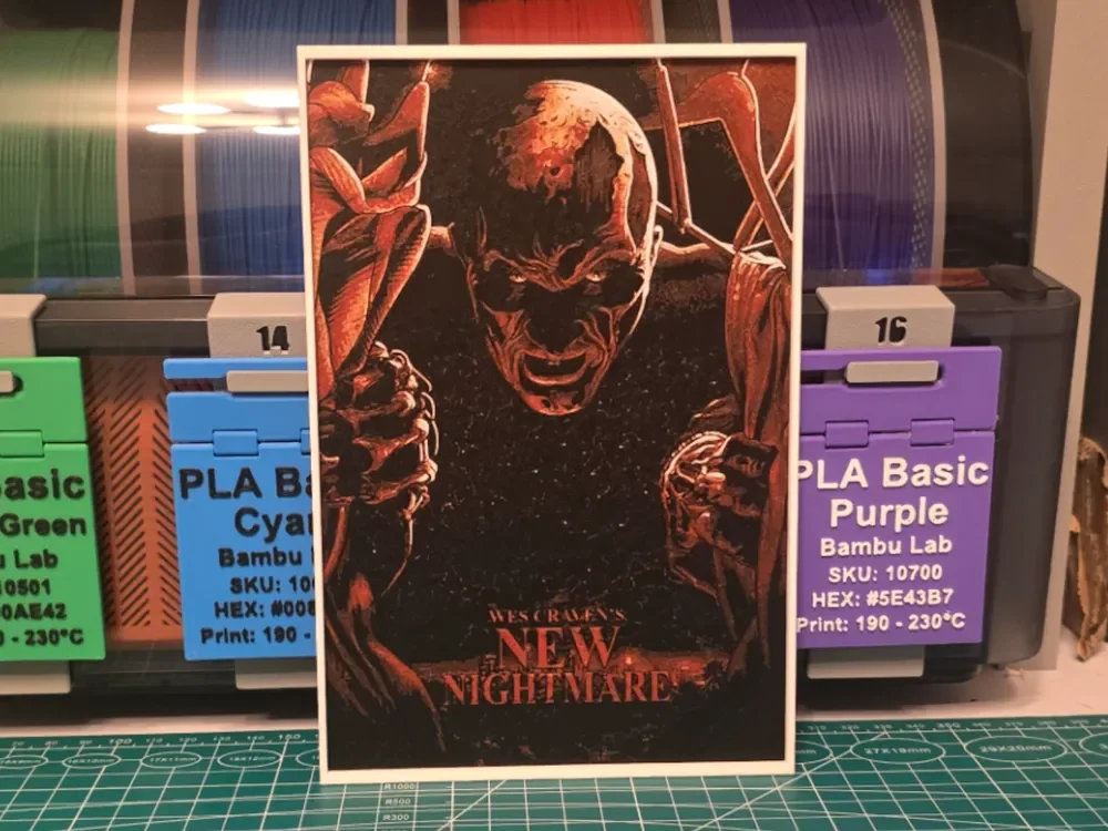 Wes Craven's New Nightmare Poster - Hueforge Art by Lumpy3D HueForge model: Wes Craven's New Nightmare Poster - Hueforge Art by Lumpy3D