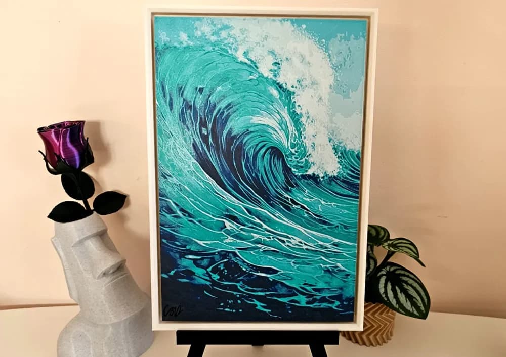 Eternal Wave 2 - Filament Painting by C3D HueForge model: Eternal Wave 2 - Filament Painting by C3D