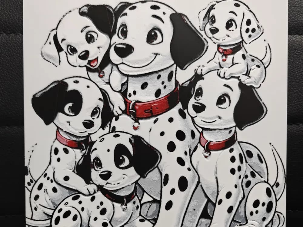 HueForge model: 101 Dalmatians by TheHueforgeLady