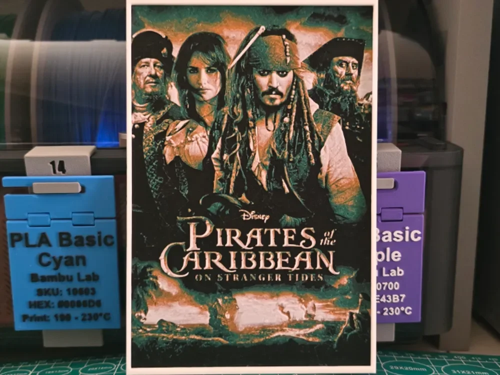 Pirates of the Caribbean: On Stranger Tides Poster by Lumpy3D HueForge model: Pirates of the Caribbean: On Stranger Tides Poster by Lumpy3D