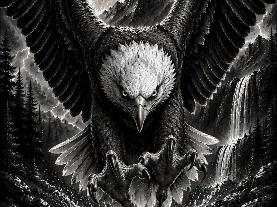 Eagle on the mountain by Hueforge Maker HueForge model: Eagle on the mountain by Hueforge Maker