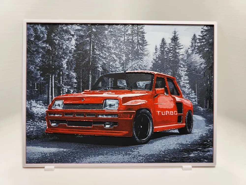 Renault 5 Turbo - Hueforge by BeaN HueForge model: Renault 5 Turbo - Hueforge by BeaN