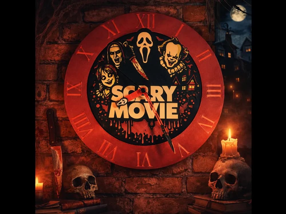 Scary Movie Wall Clock by 3D_Rey HueForge model: Scary Movie Wall Clock by 3D_Rey