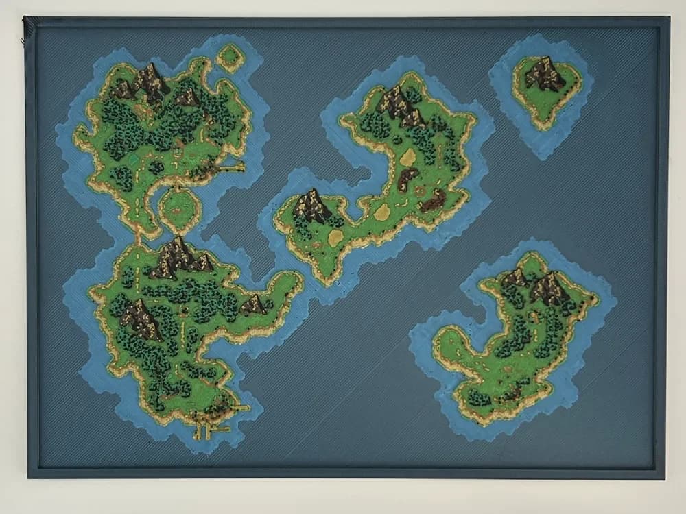 ChronoTrigger Present Day Map HueForge by CreativeDestructions HueForge model: ChronoTrigger Present Day Map HueForge by CreativeDestructions