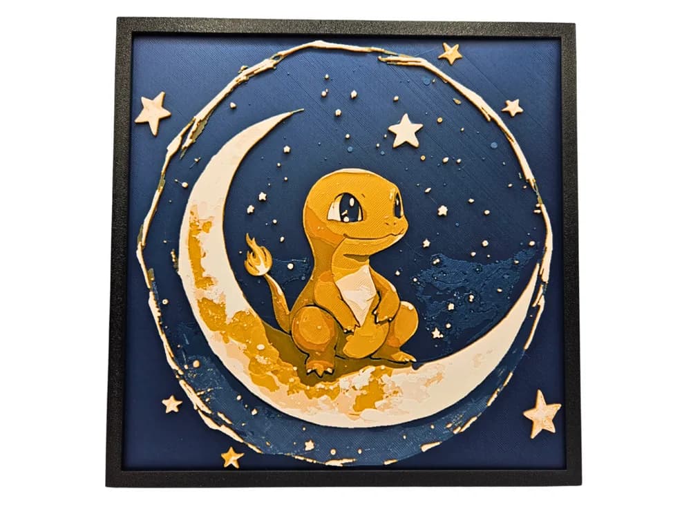 Charmander Moon (Pokemon Hueforge) by BusyKikiBee HueForge model: Charmander Moon (Pokemon Hueforge) by BusyKikiBee