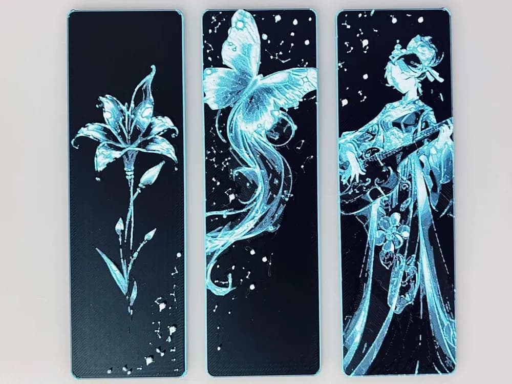 Light and Melody of a Maiden - Bookmark Set by 3djd HueForge model: Light and Melody of a Maiden - Bookmark Set by 3djd