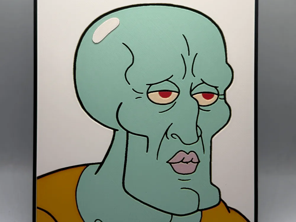 Handsome Squidward Hueforge by MonkeyForge 3D HueForge model: Handsome Squidward Hueforge by MonkeyForge 3D
