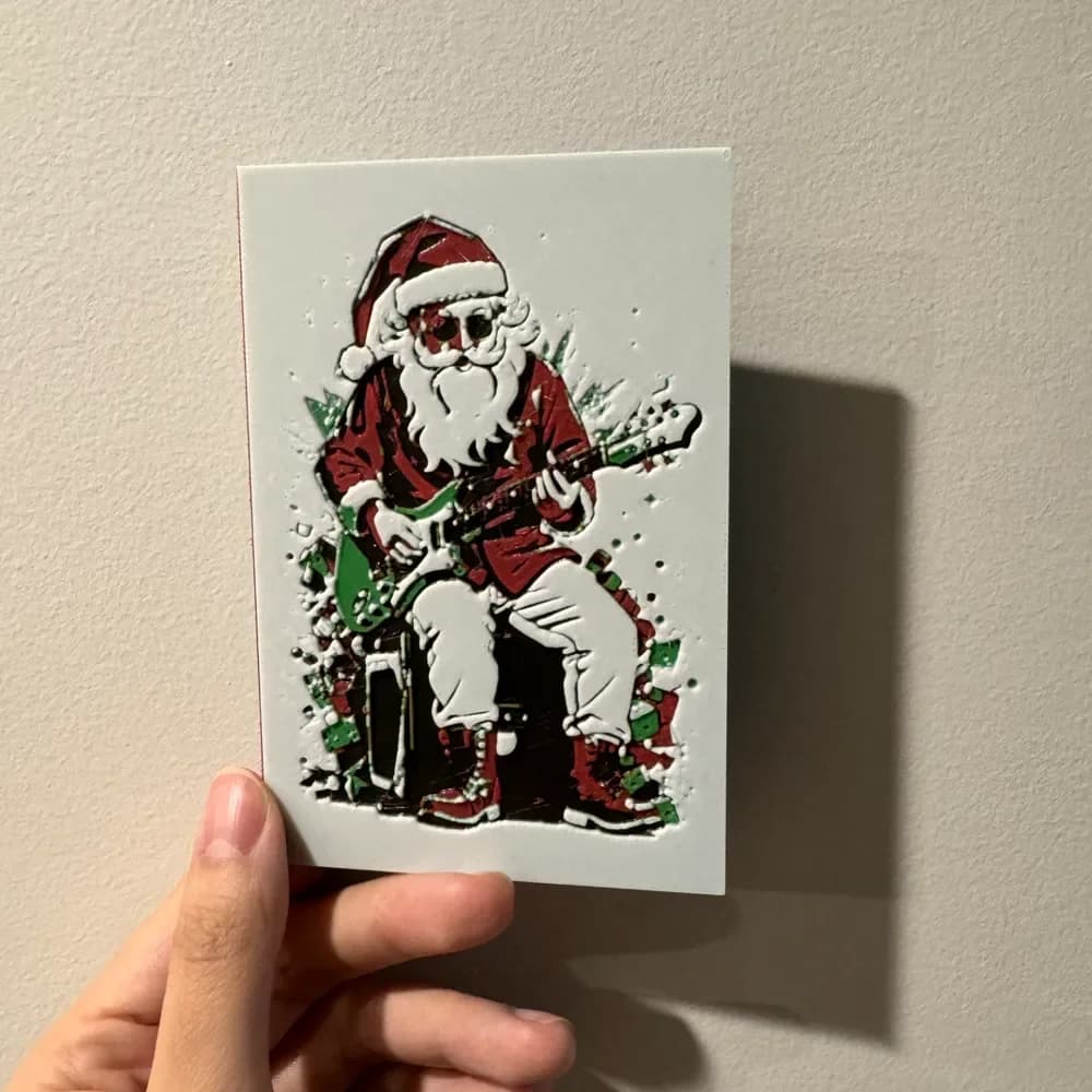 HueForge model: A Rockin' Christmas Card - Hueforge Print by cyanidesugar