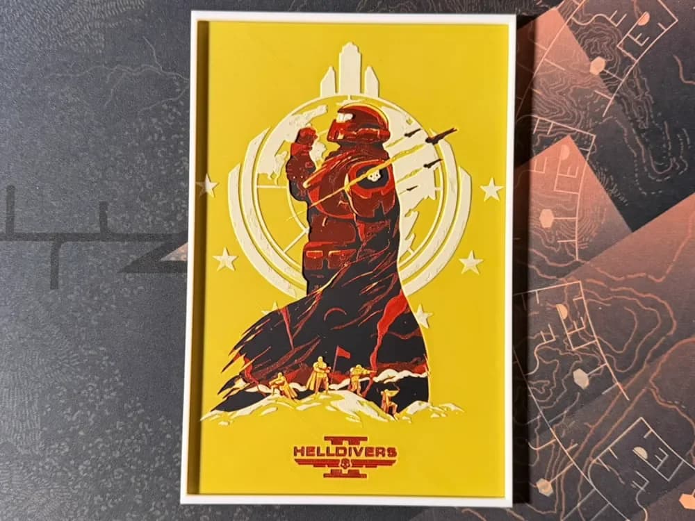 Helldivers 2 - HueForge by ZorPrime7 HueForge model: Helldivers 2 - HueForge by ZorPrime7