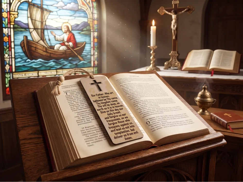 The Lord's Prayer, Our Father Prayer Bookmark by 3djd HueForge model: The Lord's Prayer, Our Father Prayer Bookmark by 3djd