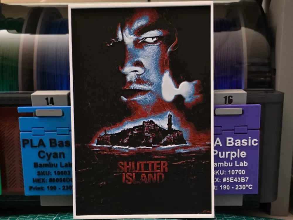 Shutter Island Movie Poster - Hueforge Art by Lumpy3D HueForge model: Shutter Island Movie Poster - Hueforge Art by Lumpy3D
