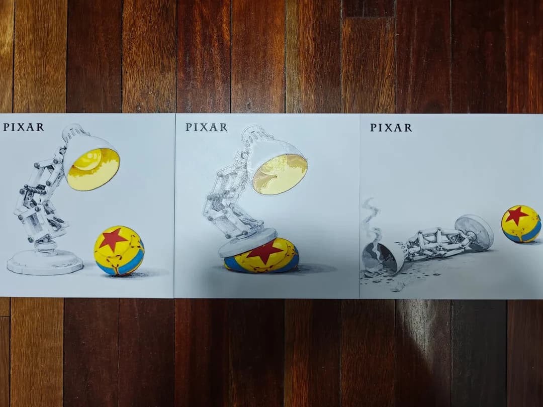 HueForge model: “The last jump” Disney Pixar Luxo Jr. and Ball by TheHueforgeLady