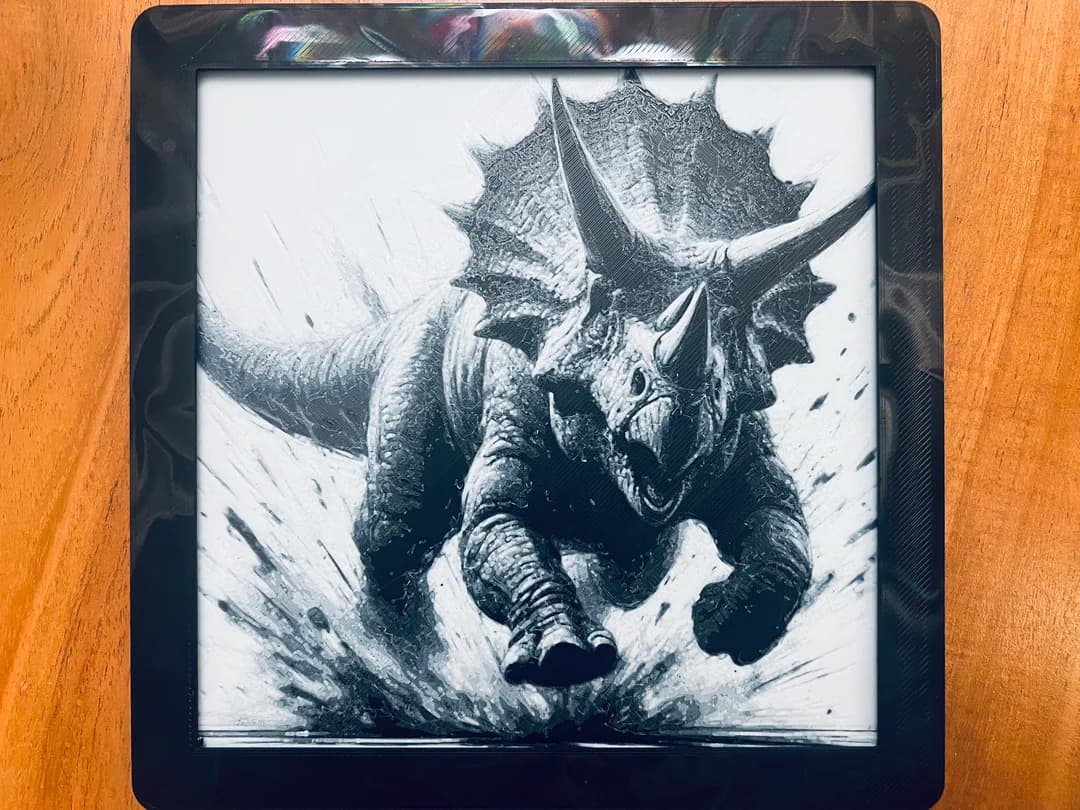 Triceratops by JustBe 3D Printing HueForge model: Triceratops by JustBe 3D Printing