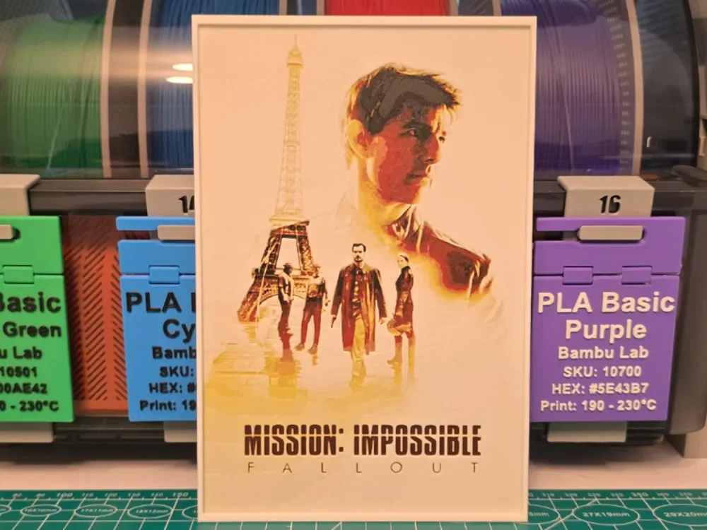 Mission: Impossible - Fallout Movie Poster by Lumpy3D HueForge model: Mission: Impossible - Fallout Movie Poster by Lumpy3D