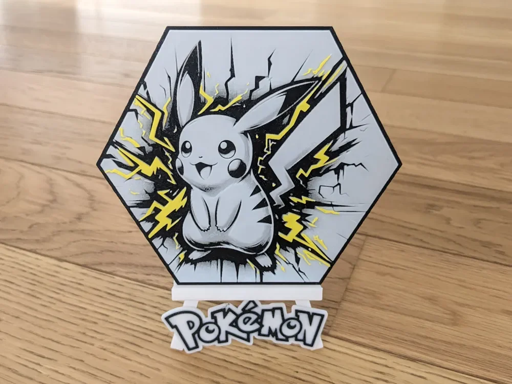 Pokemon Pikachu Eclair 2 Hueforge Hex Hexagon