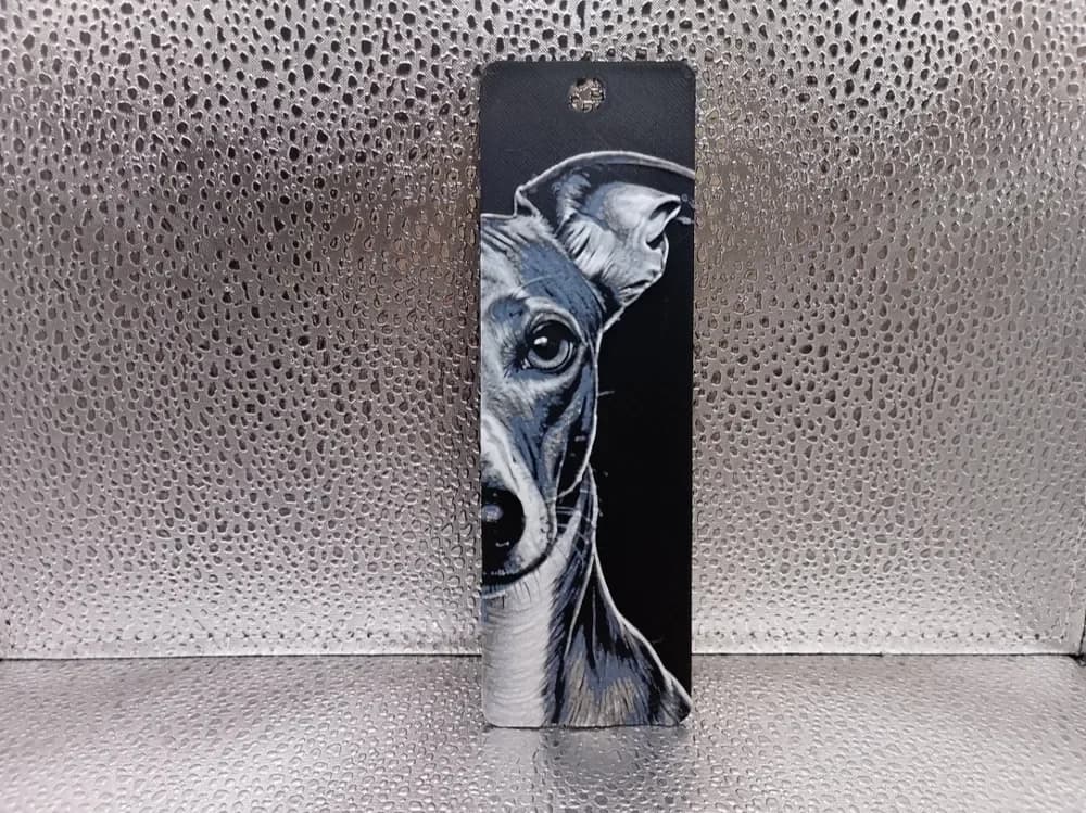 Whippet Bookmark – Hueforge by Borishotch Industries HueForge model: Whippet Bookmark – Hueforge by Borishotch Industries