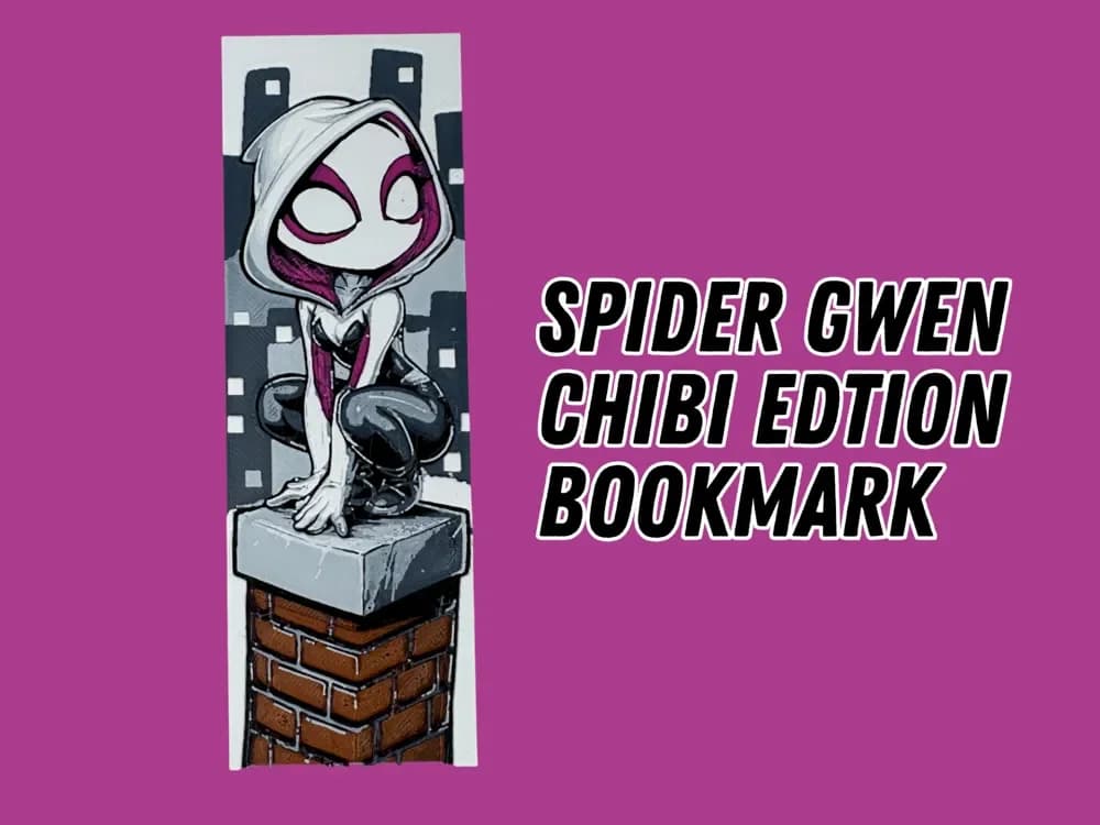 Spider-Gwen - Chibi Edition Bookmark by Canadian Gamer HueForge model: Spider-Gwen - Chibi Edition Bookmark by Canadian Gamer