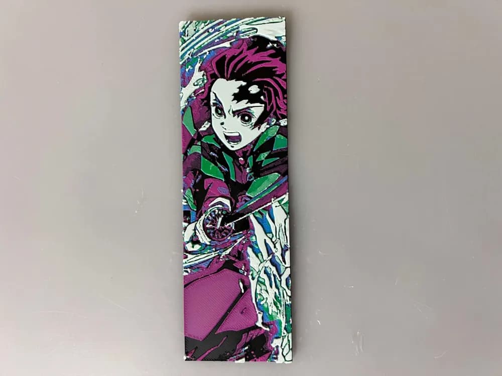 Tanjiro, Demon Slayer, Bookmark by 3djd HueForge model: Tanjiro, Demon Slayer, Bookmark by 3djd