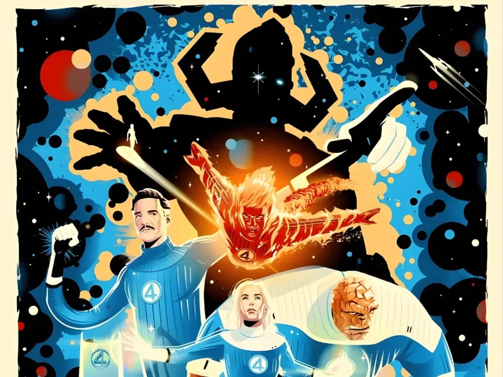 Fantastic Four Theatrical Poster 2025 Hueforge by 3D Gallery Realm HueForge model: Fantastic Four Theatrical Poster 2025 Hueforge by 3D Gallery Realm