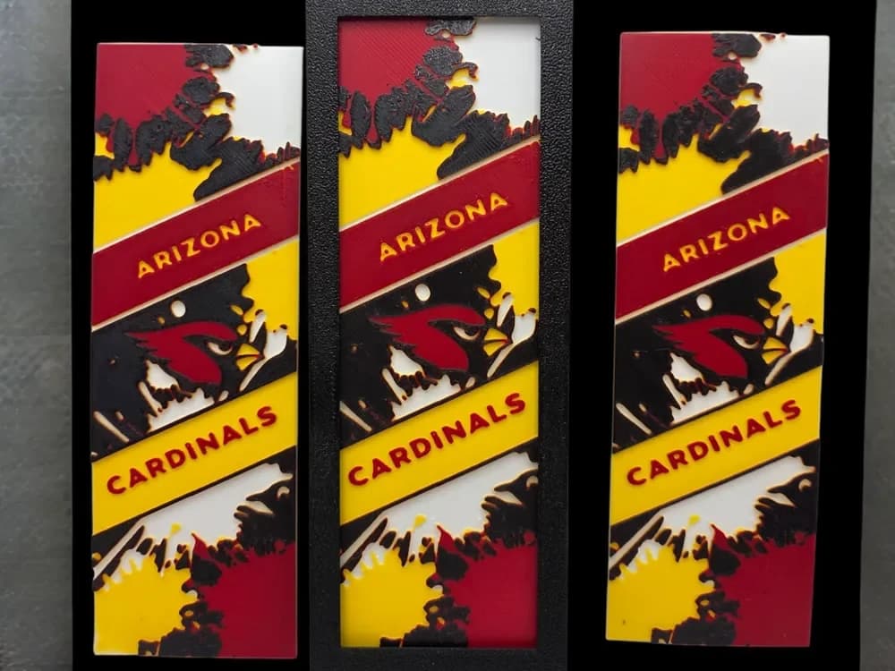 Arizona Cardinals 50mm x 150mm Bookmark by MythicHue's HueForge model: Arizona Cardinals 50mm x 150mm Bookmark by MythicHue's