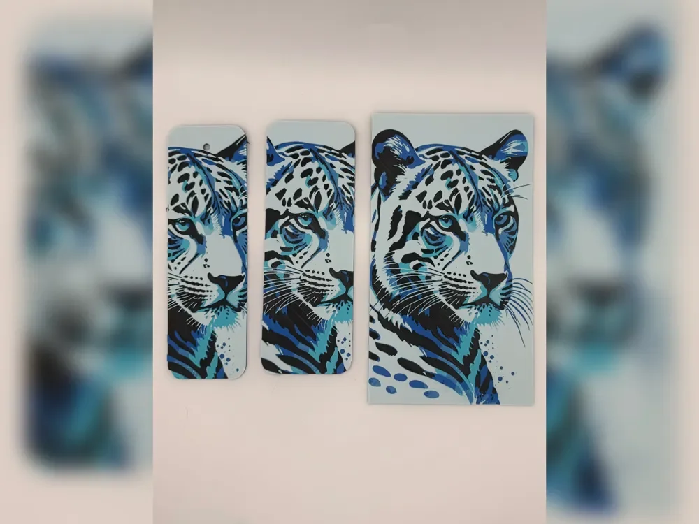 Blue Snow Leopard Bookmark Set Blue Snow Leopard Bookmark Set