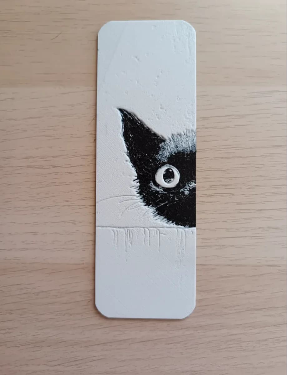 Curious Kitten Bookmark by Atrus Design HueForge model: Curious Kitten Bookmark by Atrus Design