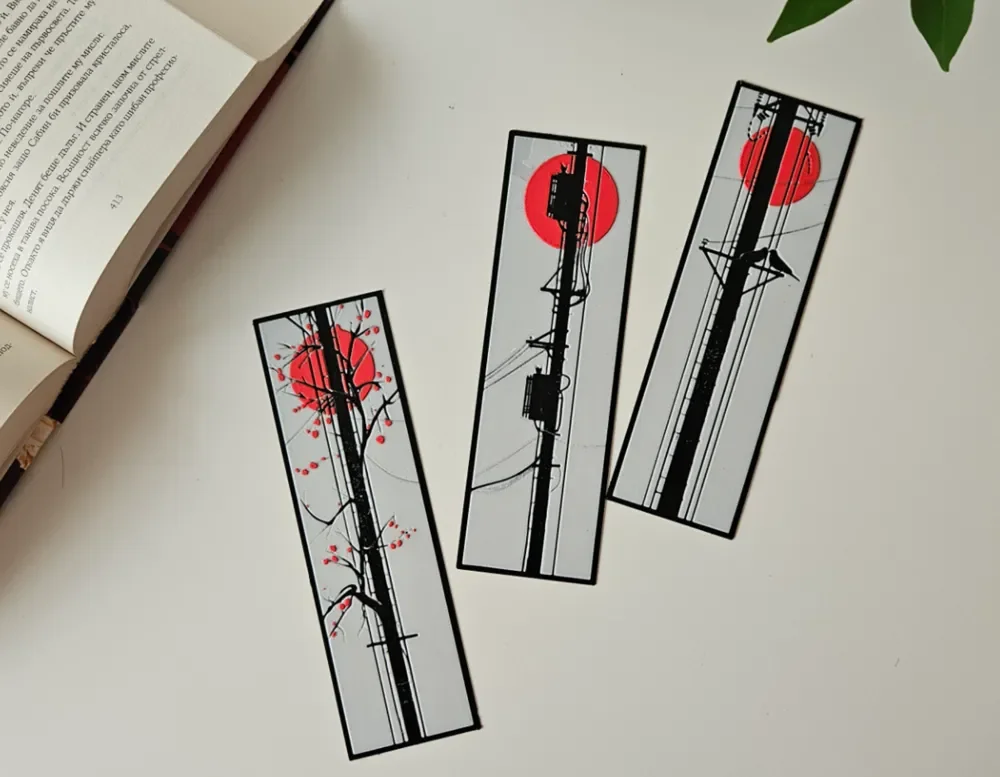 Streets Of Japan - Bookmarks Set by C3D HueForge model: Streets Of Japan - Bookmarks Set by C3D