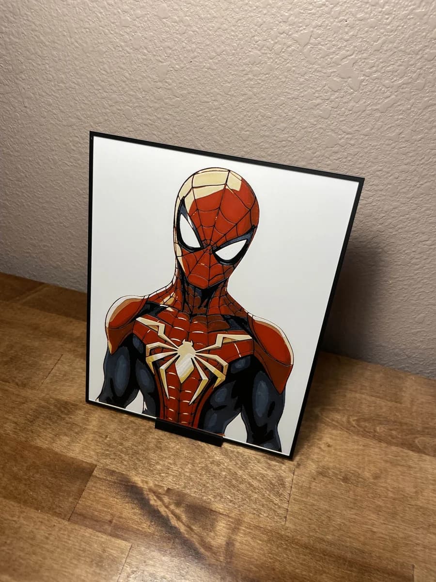 Spider-Man - Gold by Cloudy Nostalgia HueForge model: Spider-Man - Gold by Cloudy Nostalgia