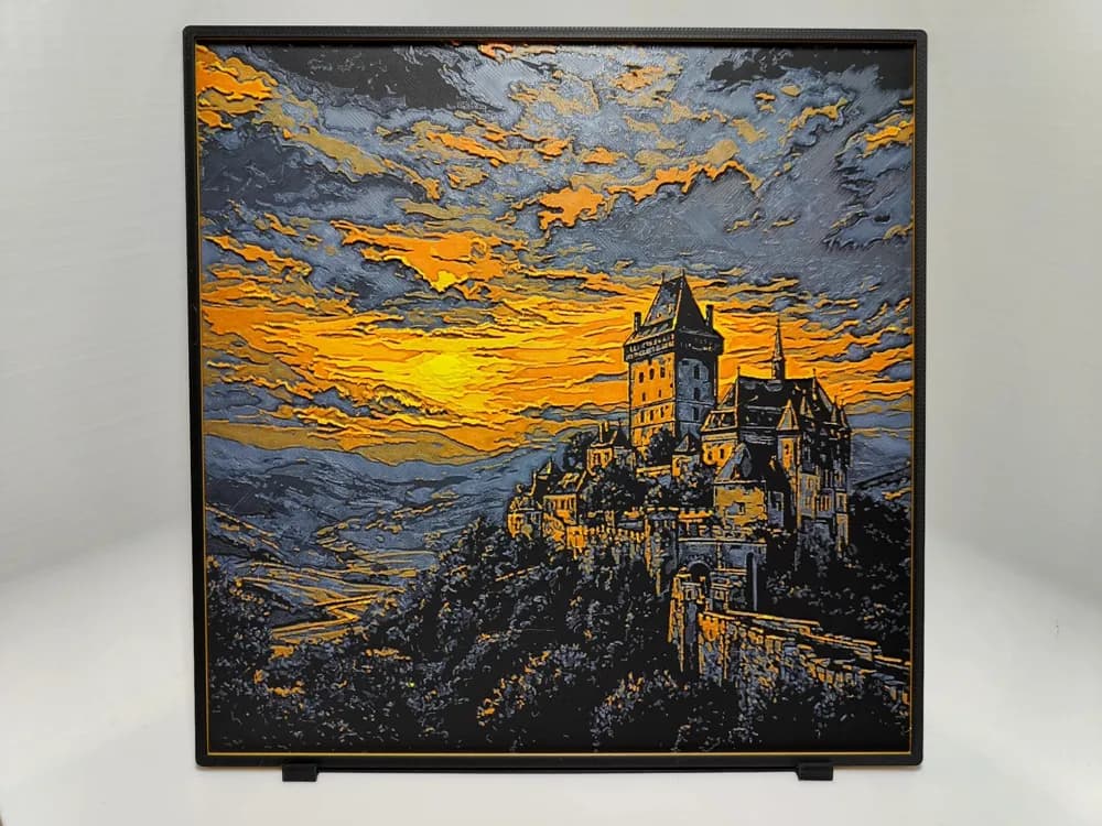 Karlštejn Castle Sunset - Hueforge by BeaN HueForge model: Karlštejn Castle Sunset - Hueforge by BeaN