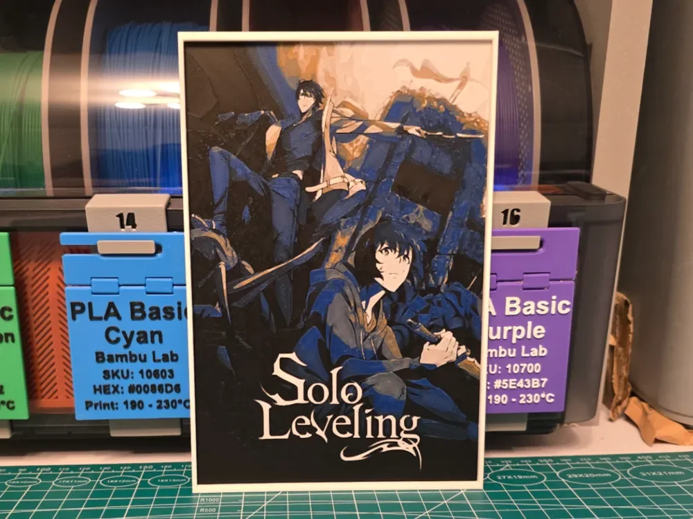 Solo Leveling Anime Poster - Hueforge Art by Lumpy3D HueForge model: Solo Leveling Anime Poster - Hueforge Art by Lumpy3D