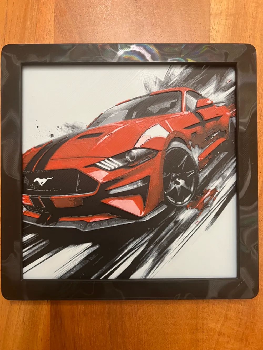 Modern Mustang by JustBe 3D Printing HueForge model: Modern Mustang by JustBe 3D Printing