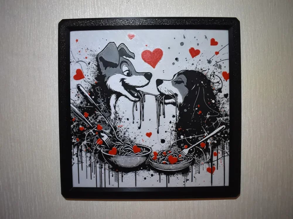 HueForge model: Lady and the Tramp Valentines Hueforge by Chris B