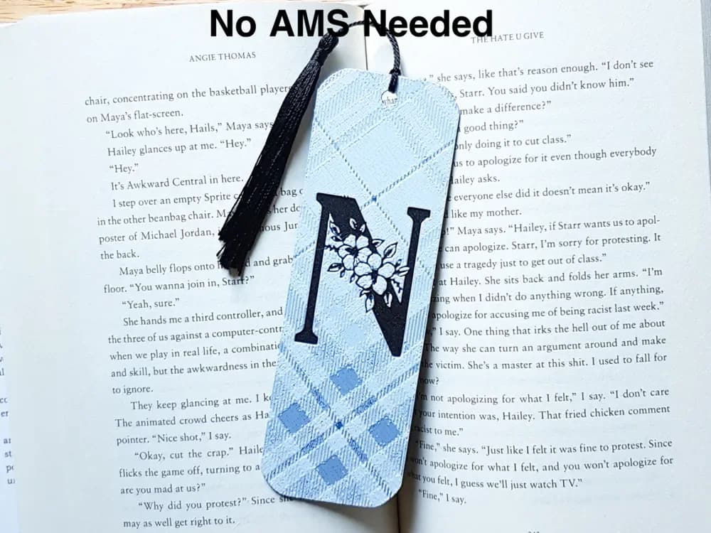 Monogram N Bookmark. Hueforge by Dame Jo HueForge model: Monogram N Bookmark. Hueforge by Dame Jo
