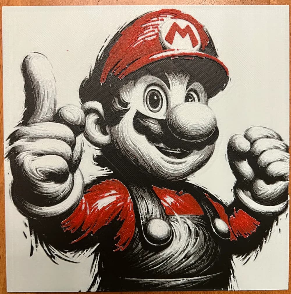 HueForge model: It's Me, Mario! by JustBe 3D Printing