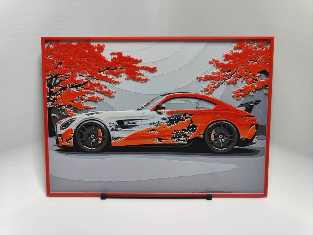 HueForge model: Mercedes-AMG GT R - 2019 - Hueforge by BeaN