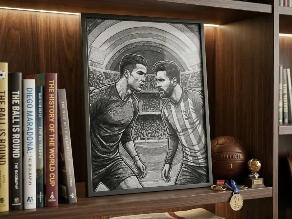 Cristiano Ronaldo VS Lionel Messi - HueForge by keko HueForge model: Cristiano Ronaldo VS Lionel Messi - HueForge by keko